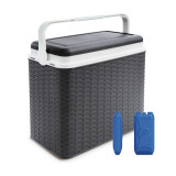 24L Rattan Design Cooler Lunch Box with 2 Ice Packs