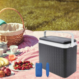 24L Rattan Design Cooler Lunch Box with 2 Ice Packs