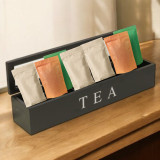 Wooden Tea Box 6 Compartments Hinged Glass