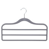 Black & Grey Velvet Non-Slip 3-Bar Trouser Hangers