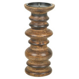 24cm Wooden Candle Pillar Holder