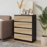 Black Chest of 4 Drawers