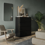 Black Chest of 4 Drawers