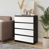 Black Chest of 4 Drawers