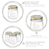 Bormioli Rocco Gold Lid Round Preserving Jars 250 ml