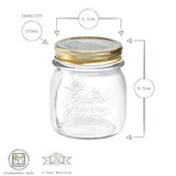 Bormioli Rocco Gold Lid Round Preserving Jars 250 ml