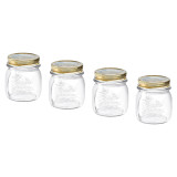 Bormioli Rocco Gold Lid Round Preserving Jars 250 ml