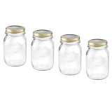 Bormioli Rocco Gold Lid Round Preserving Jars 500 ml