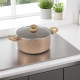 20cm + 24cm Rose Gold  Induction Casserole Set