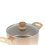 20cm + 24cm Rose Gold  Induction Casserole Set
