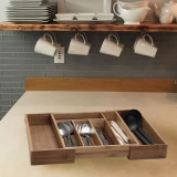Extendable Bamboo Kitchen Drawer Cutlery Tray