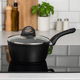 Forgecross 20cm Non-Stick Aluminium Saucepan (Black)