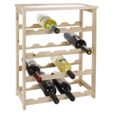 16-Bottle Wooden Storage Wine Rack Holder