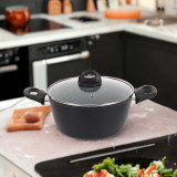 Forgecross 24cm Non-Stick Aluminium Casserole Pot (Black)