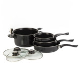 7 Pcs Non-Stick Cookware Set with Glass Lids