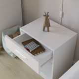 Orlando Kids 1 Drawer White Bedside Table