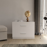 White 2 Drawers Chest Cabinet