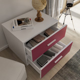 White 2 Drawers Chest Cabinet