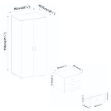 White 3-Piece Compact Bedroom Set