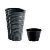 Set of 2 Sand Effect Flower Plant Pot