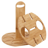 Bamboo Wine Bottle & Glass Holder Tray