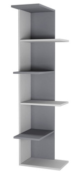White 5-Tier Corner Bookcase & Shelving Unit