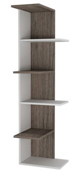 White 5-Tier Corner Bookcase & Shelving Unit