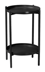 2 Tier Round Metal Tray Side Table