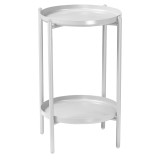 2 Tier Round Metal Tray Side Table