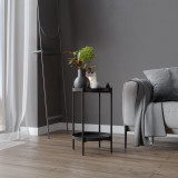 2 Tier Round Metal Tray Side Table