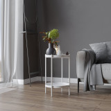 2 Tier Round Metal Tray Side Table