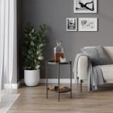 2 Tier Round Metal Tray Side Table