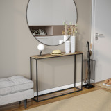 Wooden Console Table with Metal Legs