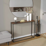 Wooden Console Table with Metal Legs