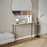 Wooden Console Table with Gold Metal Legs