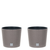 30cm Rato Round Low Rattan Planters -1-2 Pack