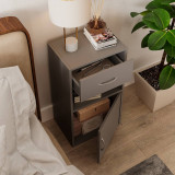 Wooden Bedside Table Nightstand 1 Drawer 1 Door