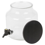 5.2L Glass Beverage Dispenser with Tap & Wooden Lid
