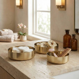 3pc Gold Metal Bowl Set