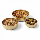 3pc Gold Metal Bowl Set