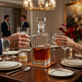 Crystallin Glass Whiskey Decanter Square Bottle