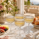 260ml Gold Rim Champagne Coupe Glasses