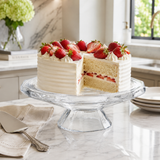 30cm Crystallin Handcrafted Footed Cake Plate