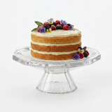 Crystallin Handcrafted Footed Cake Plate