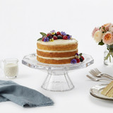 Crystallin Handcrafted Footed Cake Plate
