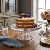 Crystallin Handcrafted Footed Cake Plate