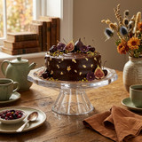 Crystallin Handcrafted Footed Cake Plate