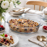 2.9L Oval Glass Casserole Dish with Lid