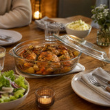 2.9L Oval Glass Casserole Dish with Lid