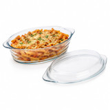 2.9L Oval Glass Casserole Dish with Lid